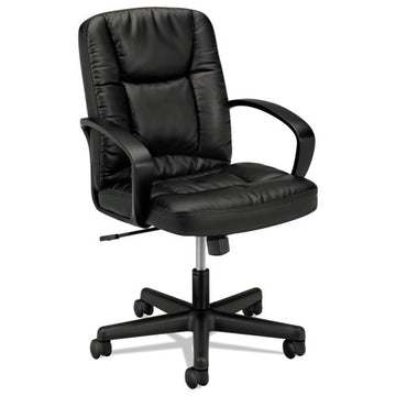 HON® Hvl171 Executive Mid-back Leather Chair, Supports Up To 250 Lb, 16.75" To 20.5" Seat Height, Black freeshipping - TVN Wholesale